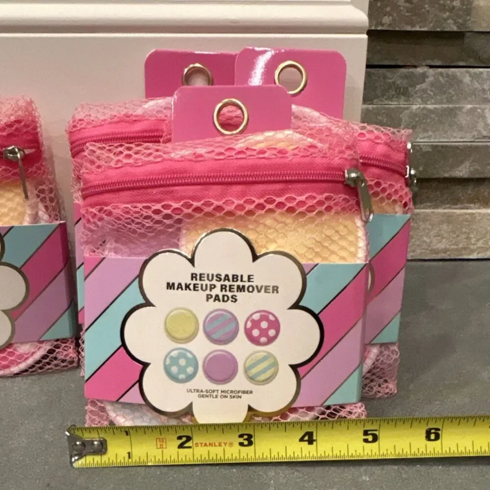 Hobby Lobby Reusable Ultra-Soft Microfiber Makeup Remover Pads Pink Polka Dot
